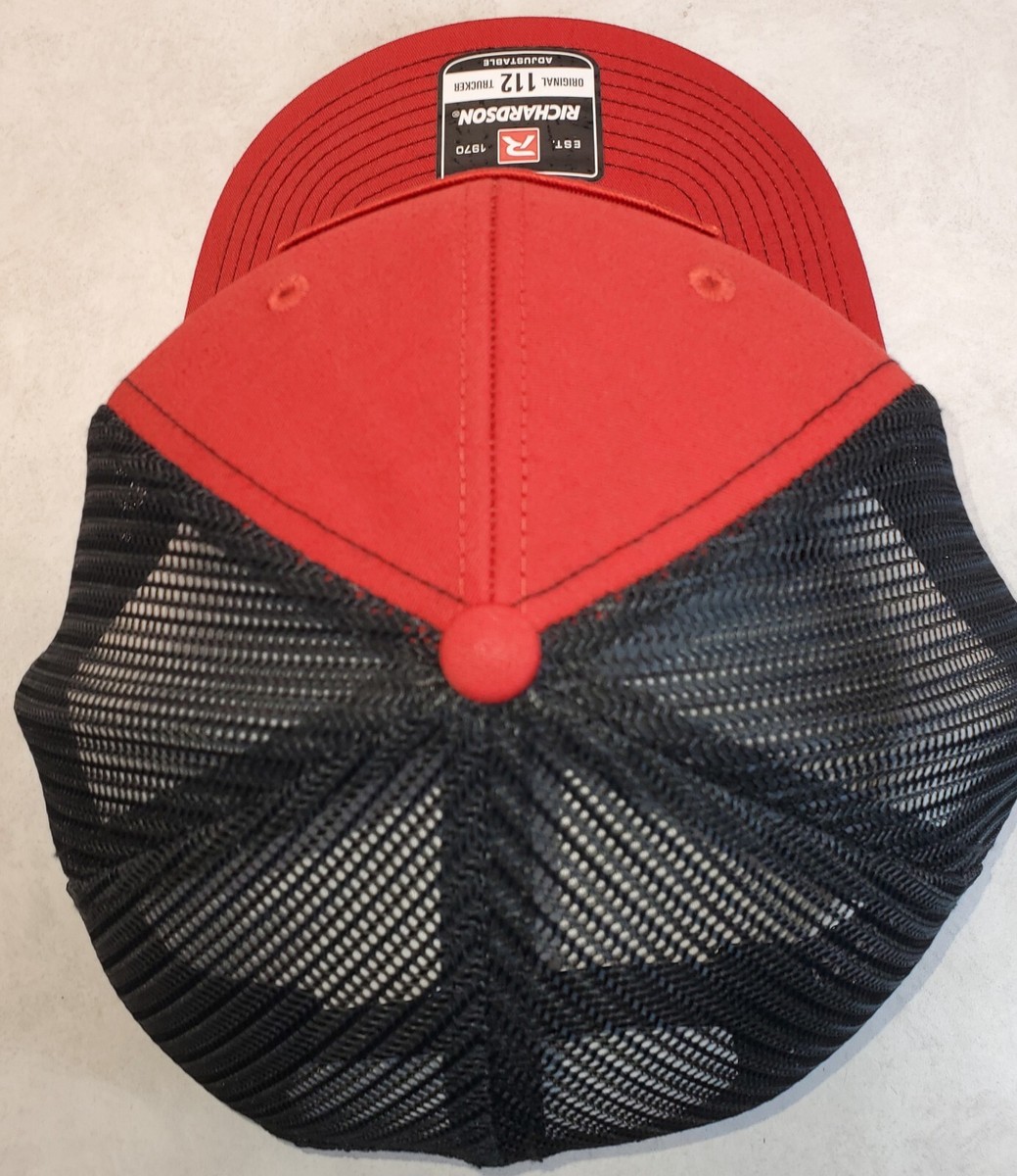 Bush Hog Patch on Richardson 112 Trucker Hat Snapback Red  display picture 2