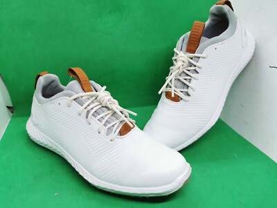 PUMA Golf Ignite Pwradapt Leather 2.0 White Grey 192989-01 Mens Size 6C
