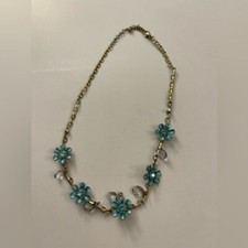 Pretty Turquoise Floral Necklace H15