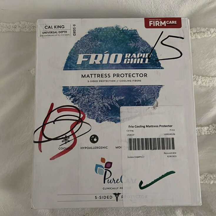 PureCare Frio Rapid Chill Mattress Protector 5 Sided w/ Cooling Fibers