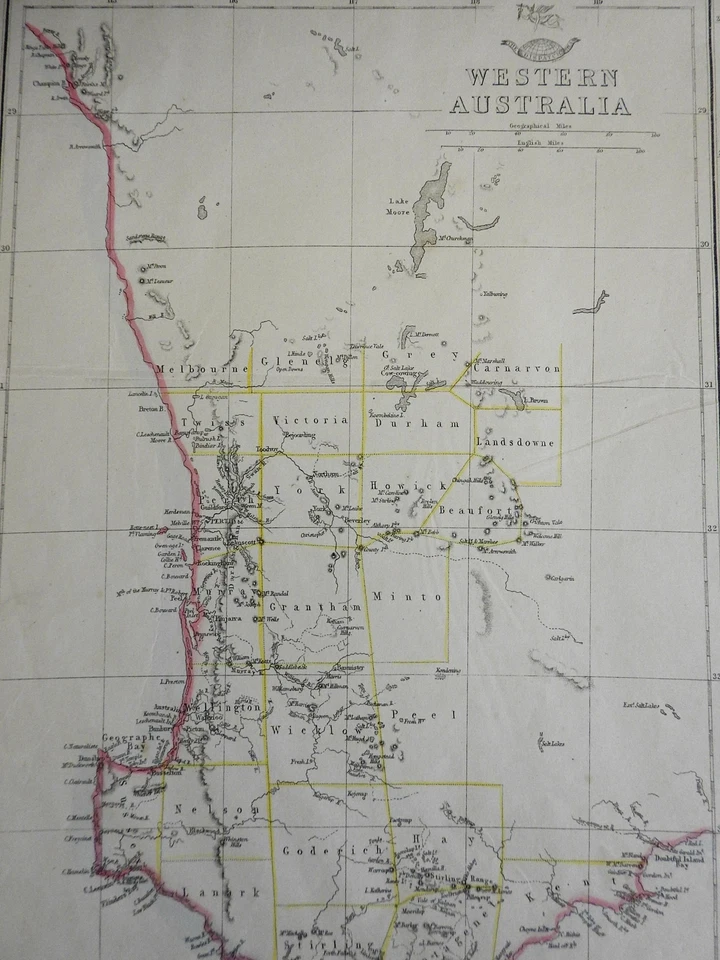 Western & Southern Australia Kangaroo Island Perth Adelaide c. 1860 Weller map - Image 4 of 4