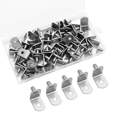 50 Pcs Shelf Pegs Pins，6mm Upgraded Diameter L-Shaped Perforated Nickel Plate...
