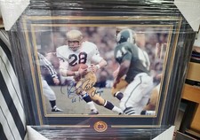 NICE Framed & Matted Autographed Notre Dame Rocky Bleier 16x20 Photo JSA 1966