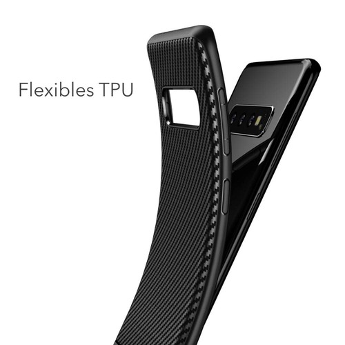 Hülle für Samsung Galaxy S10 Plus Schutzhülle Silikon Case Schwarz Carbon Optik - Bild 6 von 9