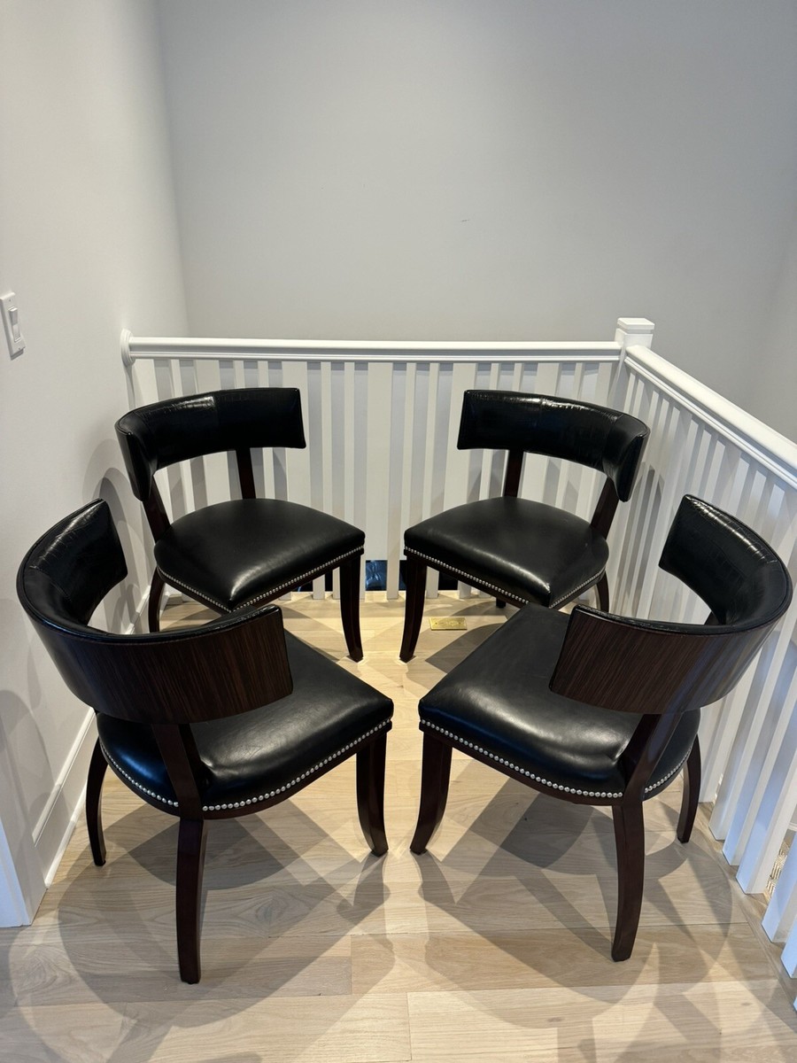 SET of Ralph Lauren Home Clivedon Dining Chair (Croc Black - Main Image