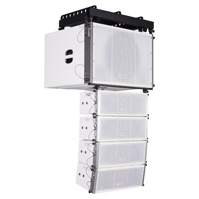 Sound Town 15'' Passive Line Array Sub + 4x Dual 5'' Speaker White ZETHUS-115SW205
