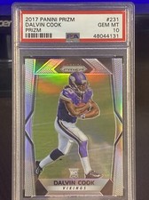 🔥2017 Panini Prizm DALVIN COOK Silver Prizm #231 RC Rookie PSA 10 VIKINGS 🔥