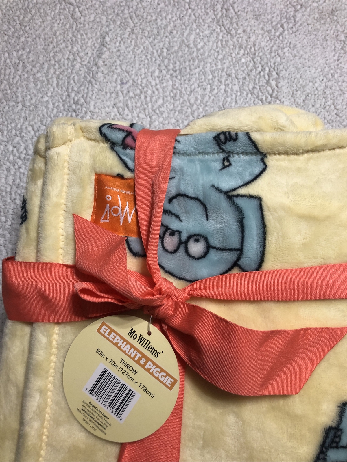 NWT Mo Willems Yellow Elephant & Piggie Throw Blanket 50"x70" SOFT