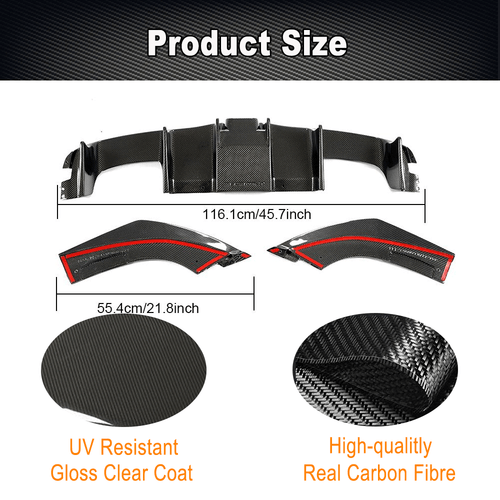 For BMW 2Series F87 M2 Coupe 15-19 Real Carbon Rear Bumper Diffuser Lip Spoiler - Picture 7 of 12