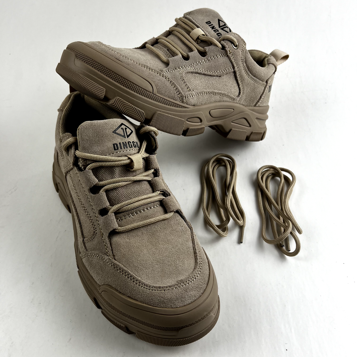 Dinggu Womens Steel Toe Safety Shoes Beige 7W (38) extra pair of