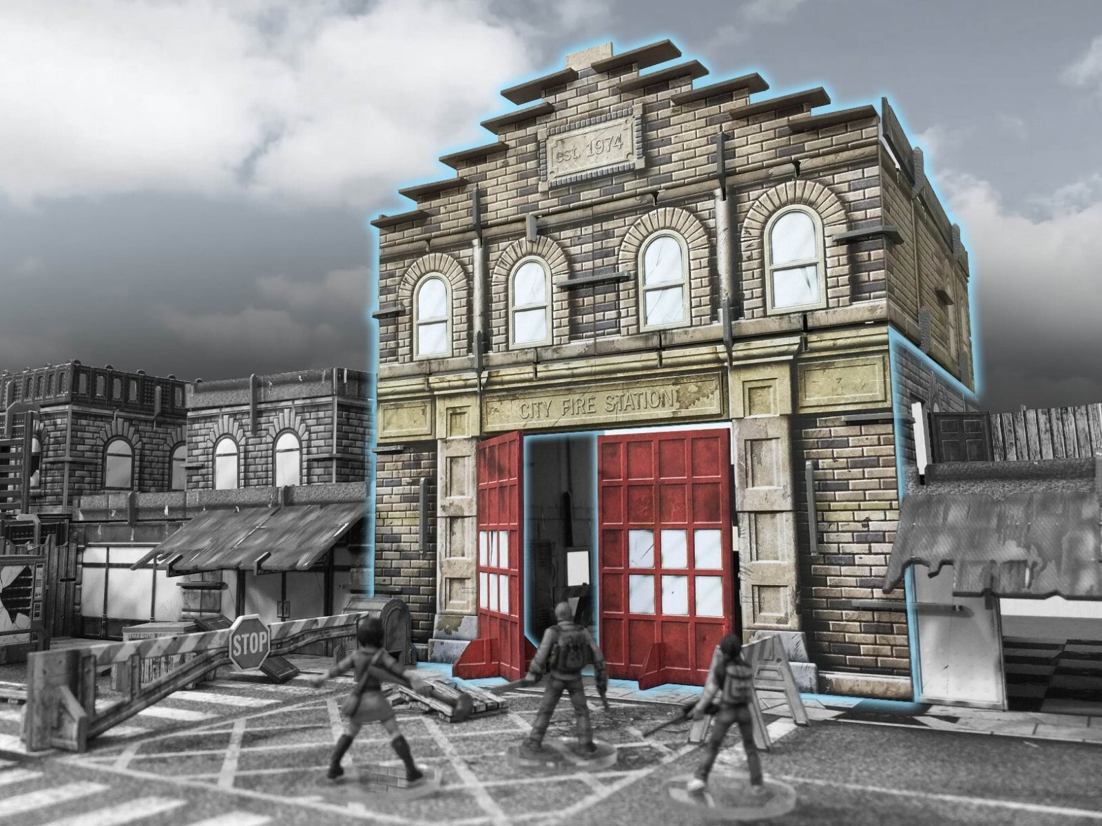 Fire Station -  Battle Systems Urban Terrain (28-35mm, Modular, 23pieces)