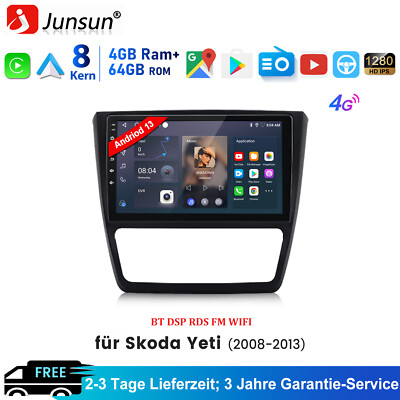 DAB+ Für Skoda Yeti 2009-2018 Android 13 Autoradio GPS NAVI BT FM Carplay 4G SWC