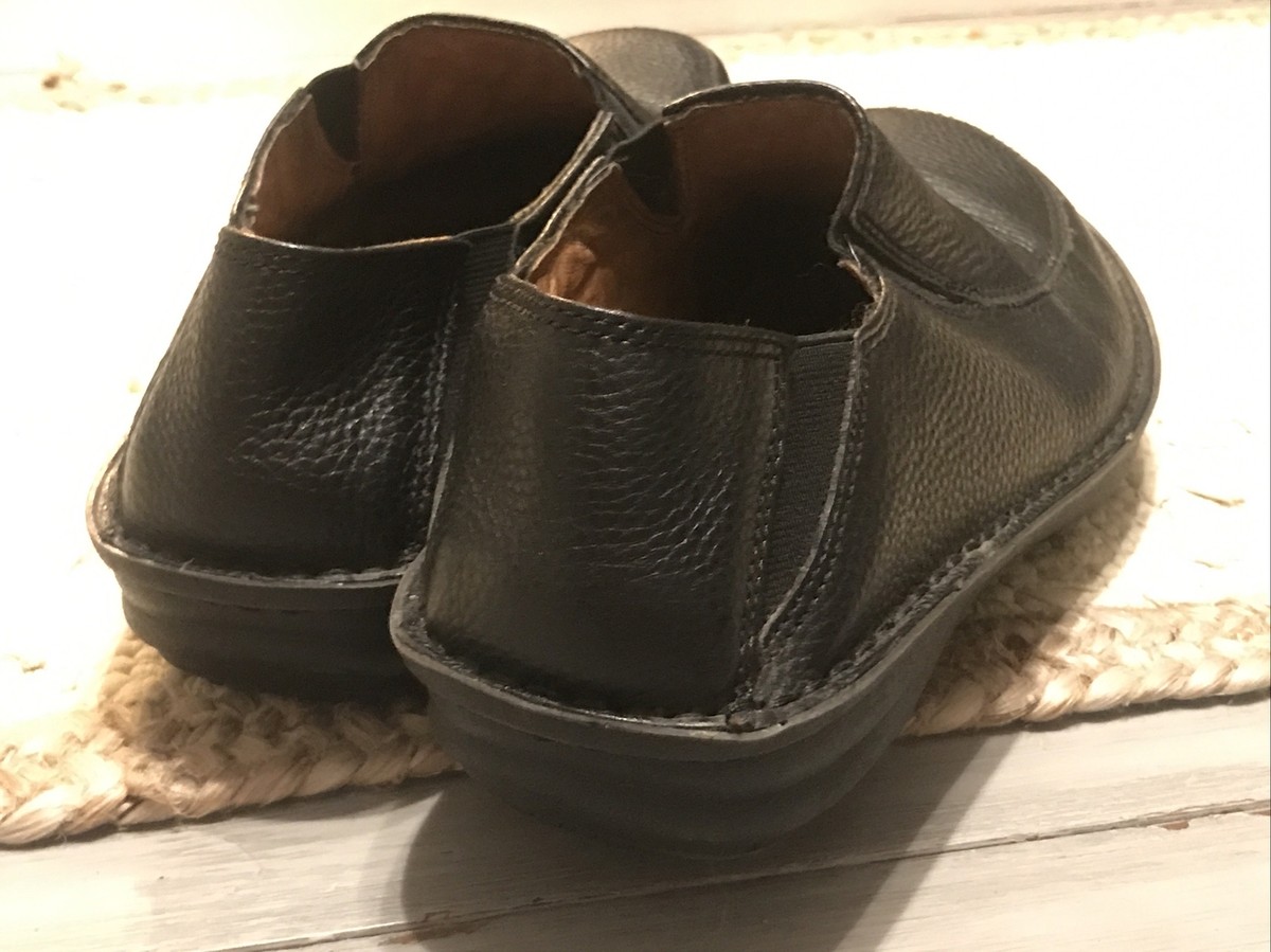 Alegria Shoes Schuster Slip On Moc Loafer Black Leather Mens  display picture 3