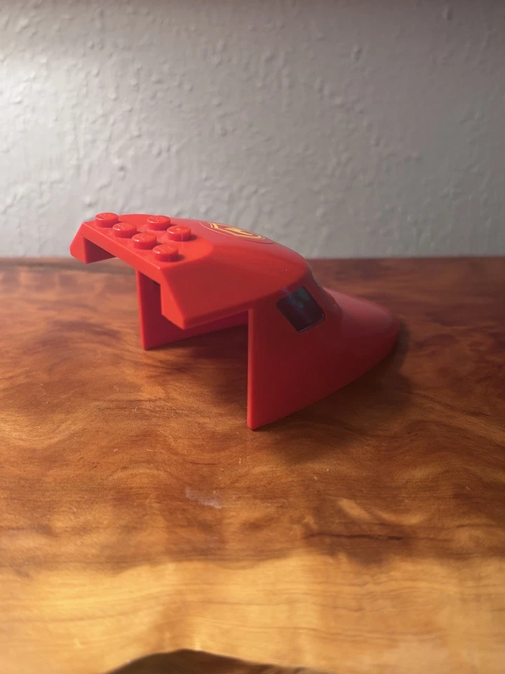 LEGO Airplane Cockpit Red Fire Dept Logo 6x10x4 Window 87612 7206 City - Image 3 of 3