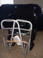 Brand New Wheel Chair With All Leg Accessories And Brand New Walker