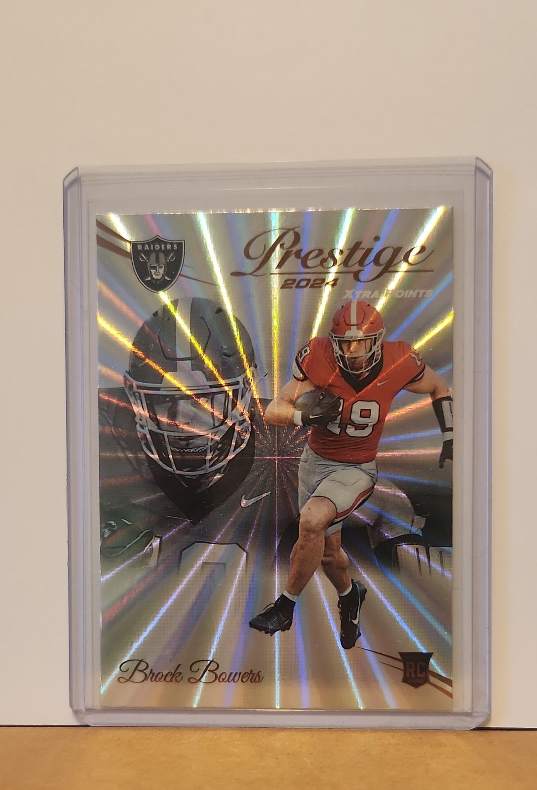 2024 Panini Prestige Brock Bowers #305 Xtra Points Sunburst Rookie Card (RC)