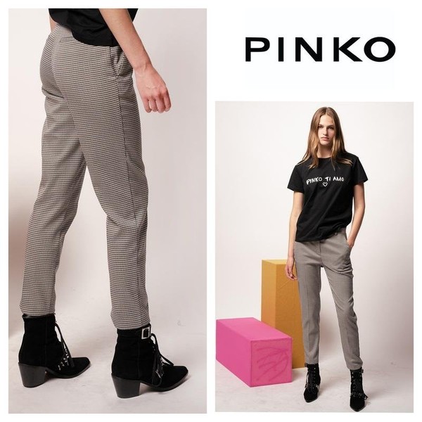 Women Pinko Trousers Grey Wool 42 / XL / 50