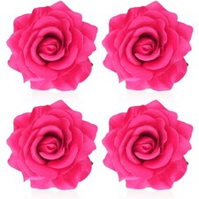 Hot Pink Rose Hair Clip, Flower Rose Clips for Hair, Hawaiian Floral Hair Pin...