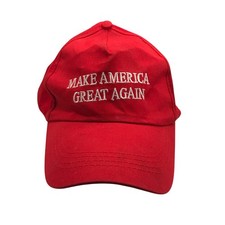 MAGA Make American Great Again Adjustable Baseball Cap Hat Red  White Made USA