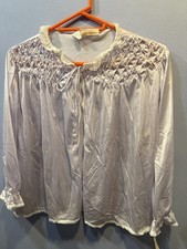 Vintage Barbizon Robe Womens Medium Purple Nylon Lace Ruffle Billie Peignoir