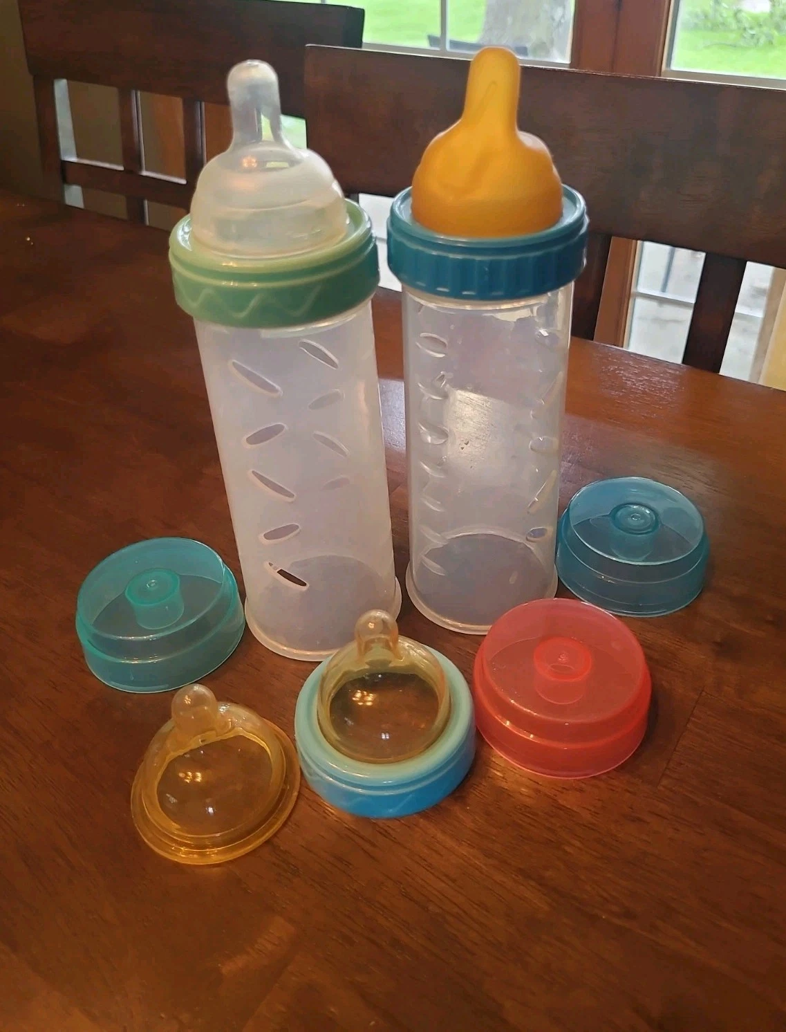 Vintage Drop-Ins 8 oz Baby Bottle Nurser Lot With Nipple Caps