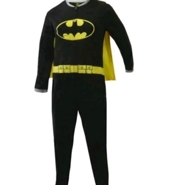 Batman One Piece Fleece Pajamas Men Women S Union Suit Cape Costume Superhero - Image 2 of 4