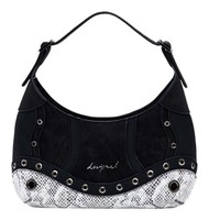 Desigual Haiti Snake Patch Hand Bag Handtasche Tasche Black Schwarz Neu