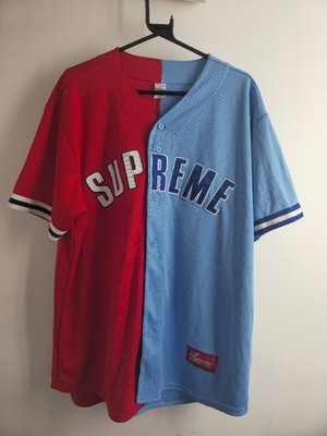 SS21 Supreme Don't Hate Baseball Jersey Size XL Red Blue Top | eBay