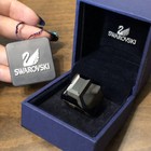 Swarovski Glacier Jet Ring Size(Japan) 52 Black Crystal Silver Used