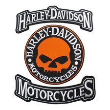 Harley-Davidson Willie G Skull Rocker Embroidery Patch Sew-On / Iron-On