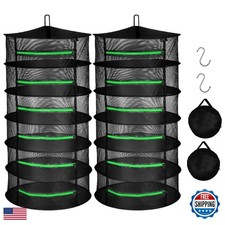 iPower 2ft 6-Layer Drying Rack for Garden Plant, 2 Pack, Black