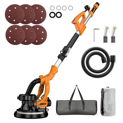 9'' Drywall Sander 750W Pure Copper Motor Auto Vacuum Foldable LED 110V US Plug