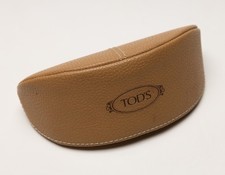 TOD's Brown/Tan Leather Sunglasses Glasses Protective Storage Travel Case
