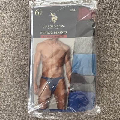 U.S. Polo Assn Men's 6 Pack String Bikini Briefs Underwear Size  2 XL