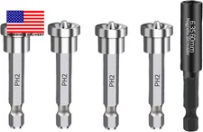 5 Pcs Set Magnetic Drywall Screw Setter PH2 Bits for Plasterboard Sheetrock Scre