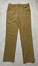 Lululemon ABC Pants Mens 33 X 32 Classic Fit 5 Pocket Stretch Gold Brown RARE