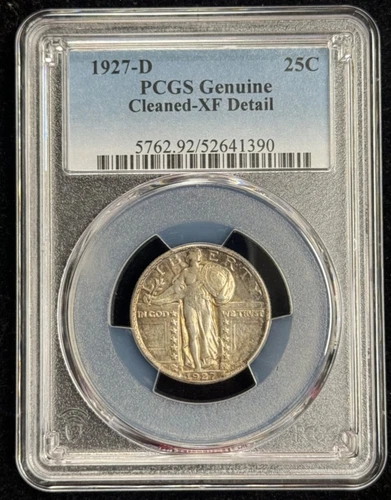 1927 D Type 2 Standing Liberty Quarter PCGS XF, Low Mintage, Semi-Key Date