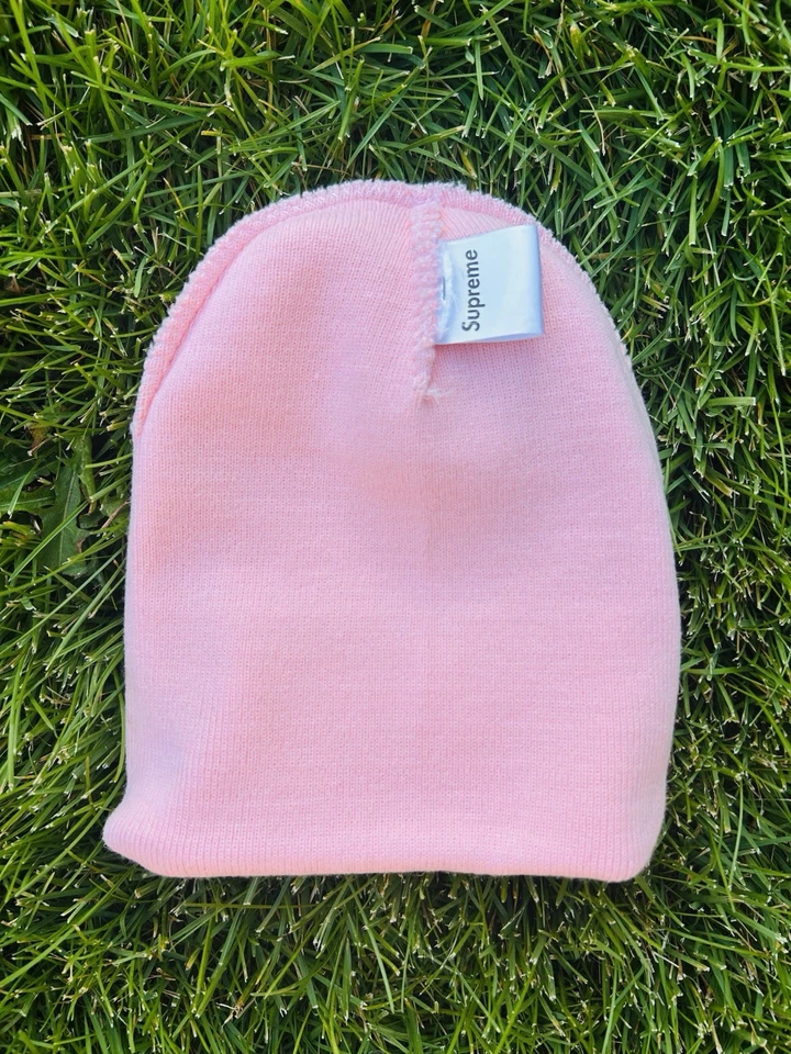 Gorro Supreme multicolorido rosa tamanho único logotipo bordado 100% algodão bom - Imagem 4 de 4