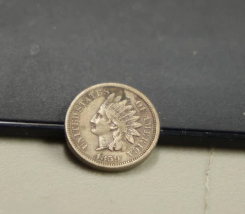1859 US Indian Cent 1c (CN) VF (Cleaned, Slight Pitting)