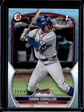 2023 Bowman Draft Sabin Ceballos Sky Blue 1st Prospect #/499 Braves