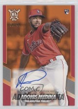 2021 Topps Big League Opening Act Electric Orange 50/99 Adonis Medina Auto jc3