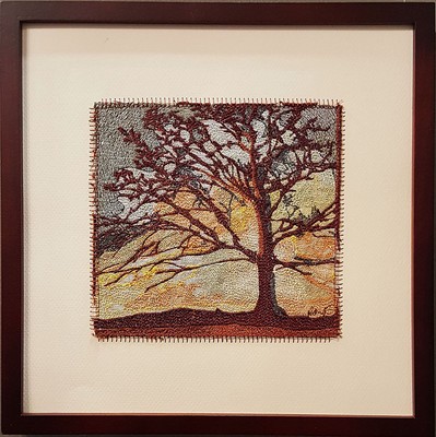 Clothe My Soul - Framed Embroidery Art - Storm Tree