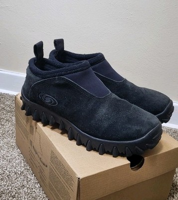 Vtg SALOMON Contagrip CX Snow Clog Black Suede Slip On Shoes Thinsulate Size 8