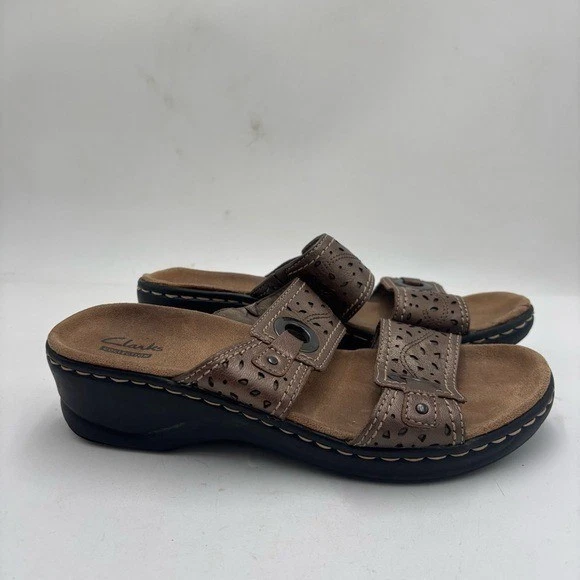 Sandali Clarks donna 8 Lexi Lauren pelle bronzo doppio cinturino