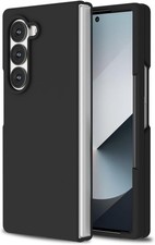 for Galaxy Z Fold 6 5G Case Original Liquid Silicone Soft Gel Rubber Bumper Bla