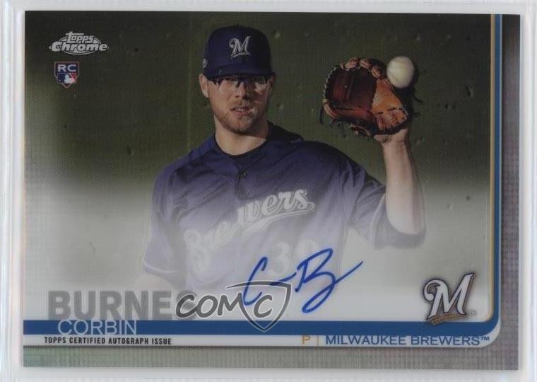 2019 Topps Chrome Rookie Auto Refractor /499 Corbin Burnes #RA-CB Auto 9m2