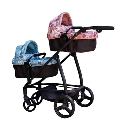 City to Park Zwillingspuppenwagen - umbaubarer Doppelkinderwagen mit Babybetten