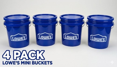 #ad #ad 🪣 Lowe#x27;s Mini Blue Bucket 4 pack Set 0.5 Quart With Lid NEW $29.99
