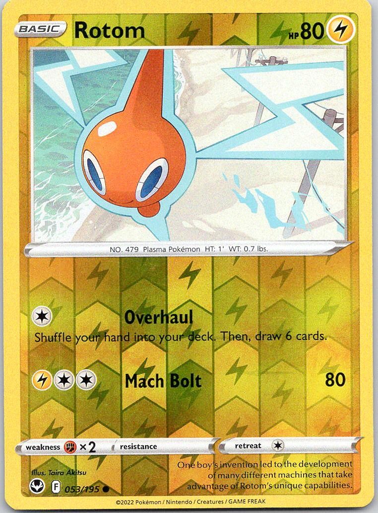 Pokemon Rotom 53/195 Silver Tempest Common Reverse Holo NM TCG