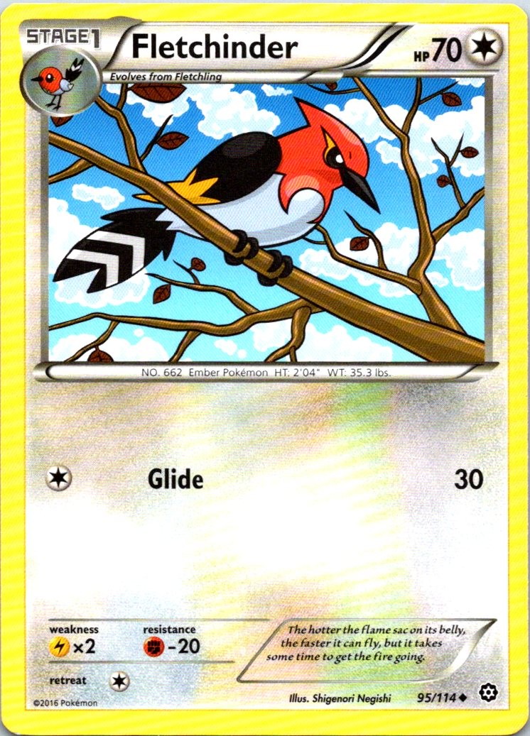 Fletchinder 95/114 Uncommon XY - Steam Siege MP Pokemon